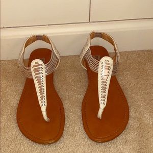 White/Silver Steve Madden Sandals